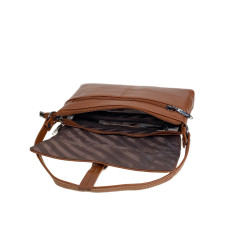 На фото 2 - Женская сумка из натуральной кожи, цвет  коричнево-рыжий