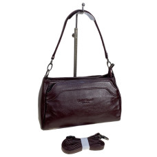 На фото 1 - Женская сумка из натуральной кожи, цвет  бордовый