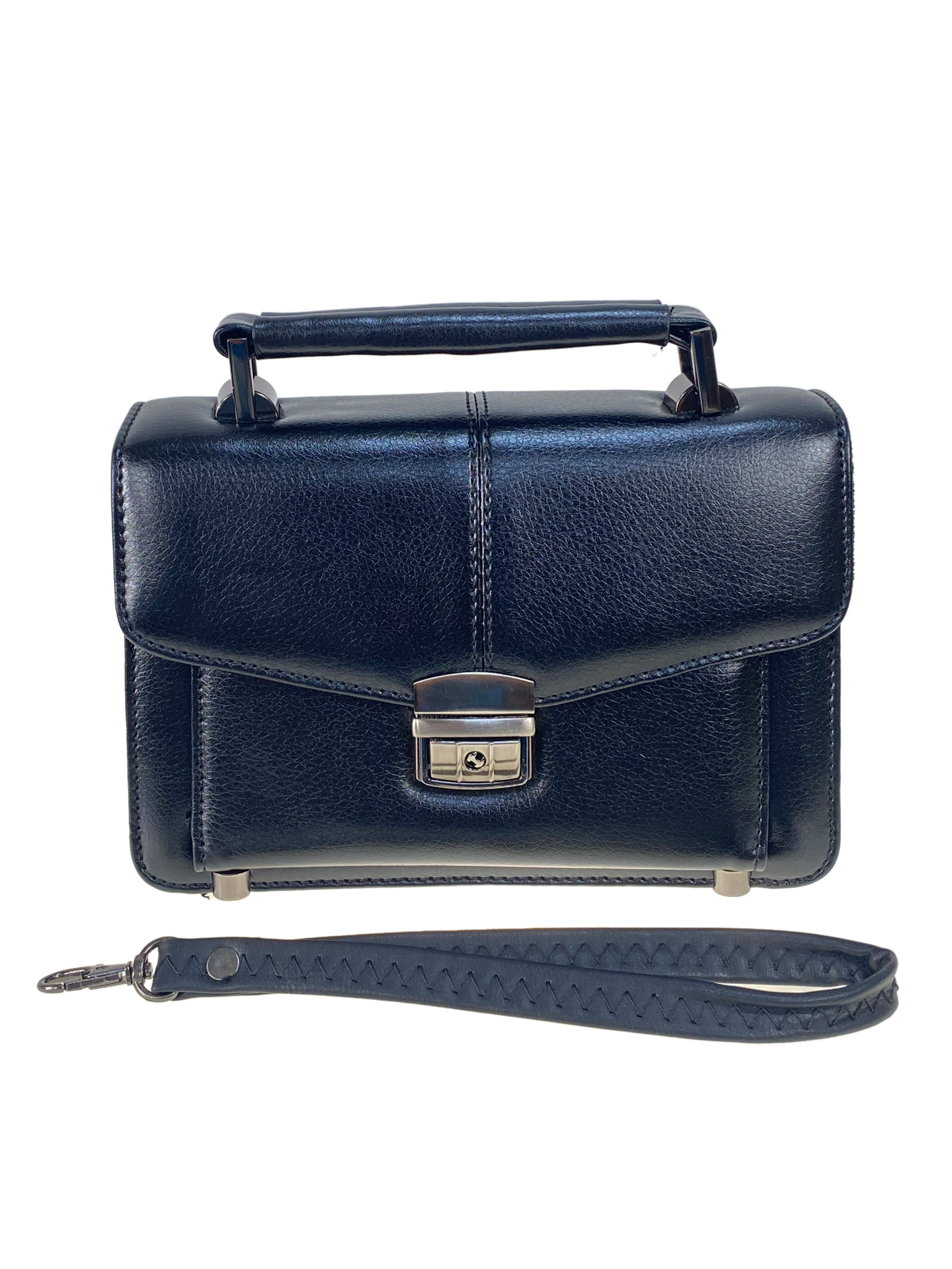 На фото 1 - Сумка мужская из искусственной кожи, цвет черный На фото 1 - Сумка мужская из искусственной кожи, цвет черный