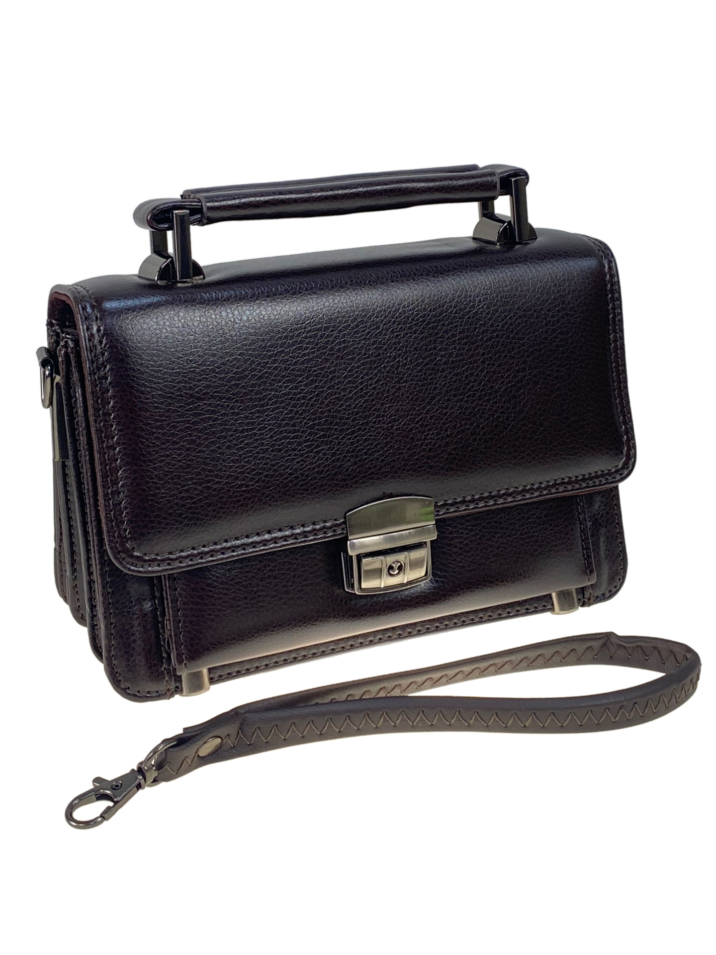 На фото 1 - Сумка мужская из искусственной кожи, цвет шоколад На фото 1 - Сумка мужская из искусственной кожи, цвет шоколад