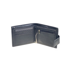 На фото 2 - Мужское  портмоне  из натуральной кожи,  цвет  черный