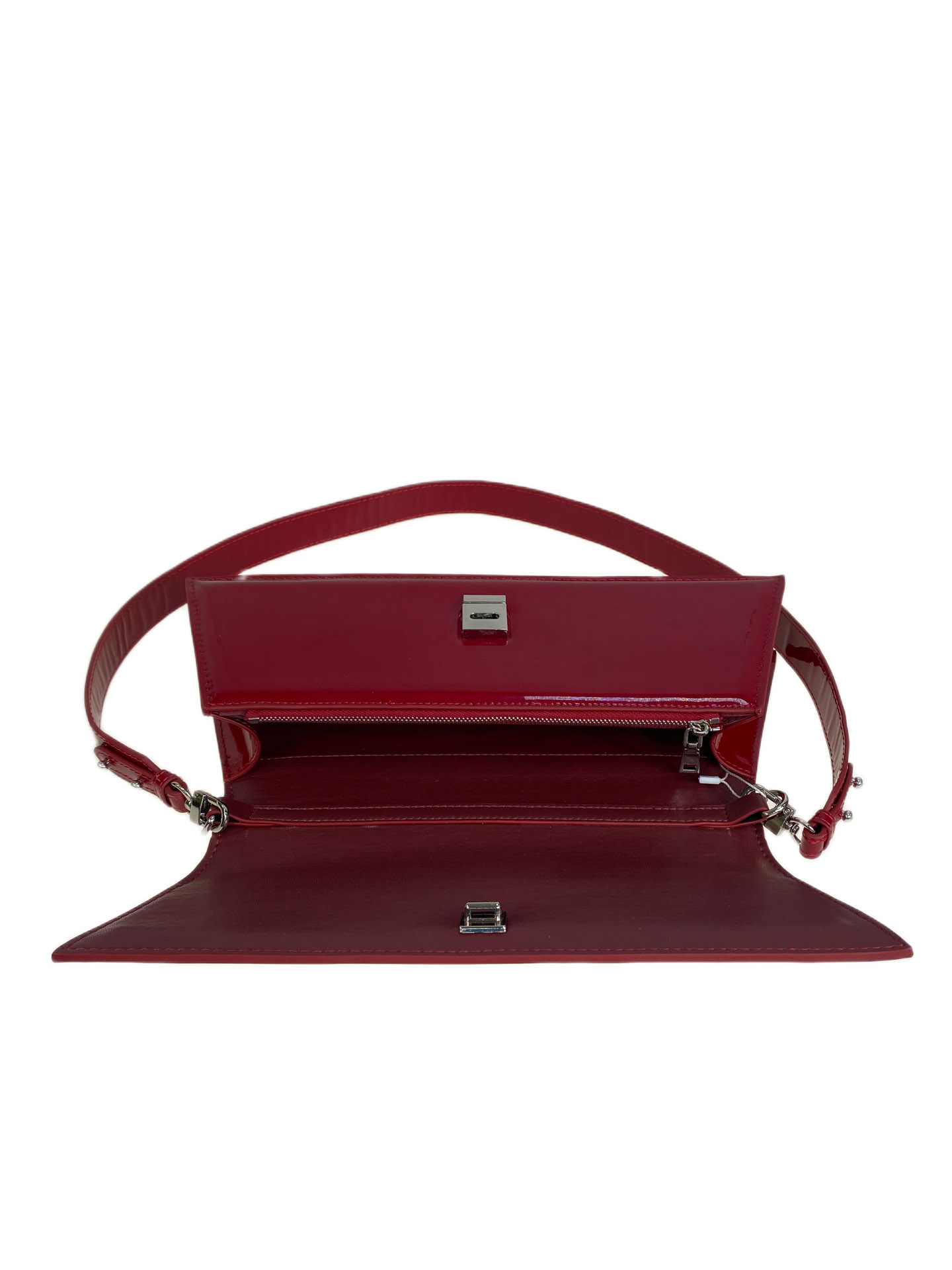 На фото 2 - Женская сумка из натуральной кожи, цвет  красный