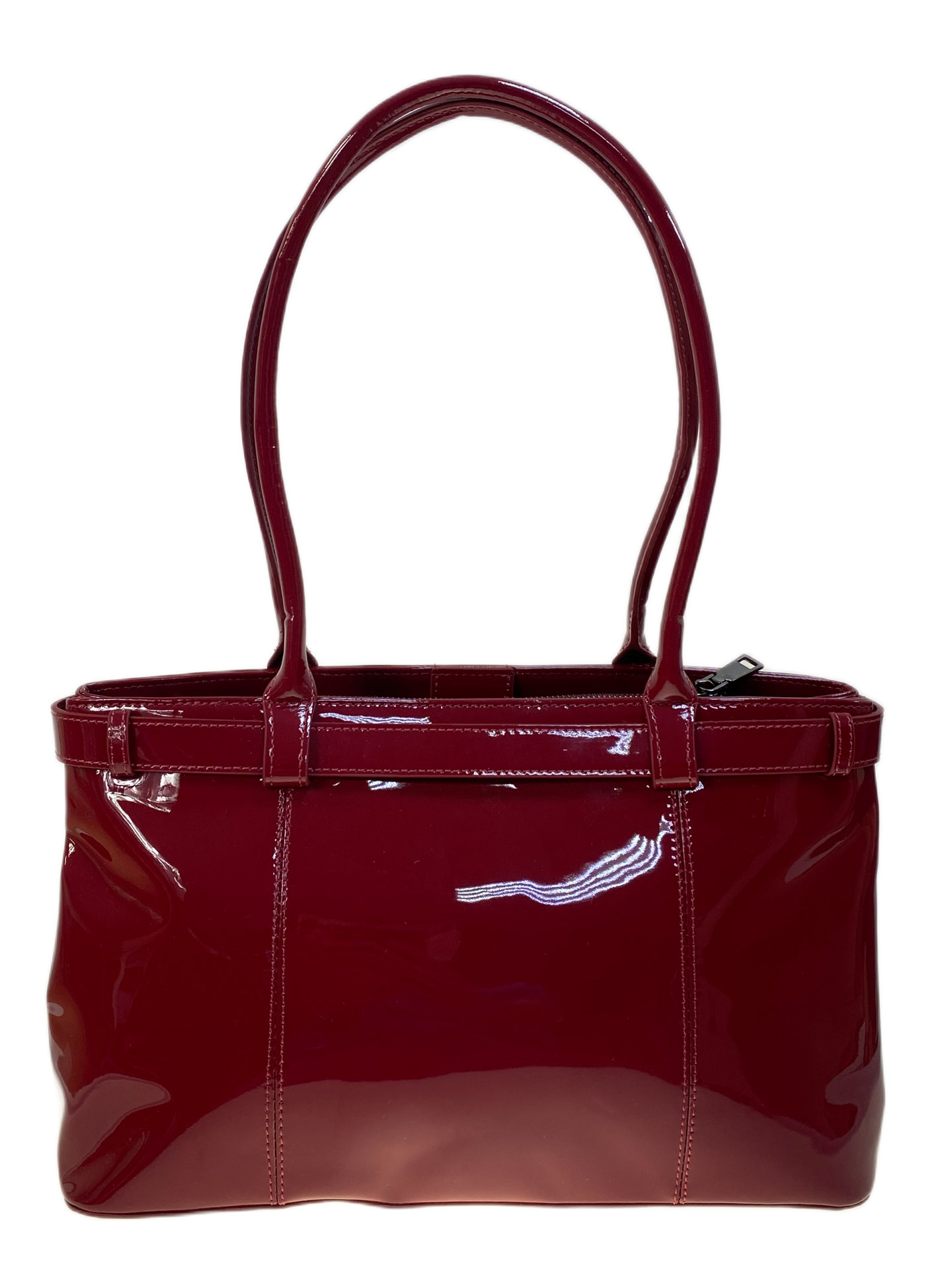 На фото 2 - Женская сумка из натуральной кожи, цвет красный