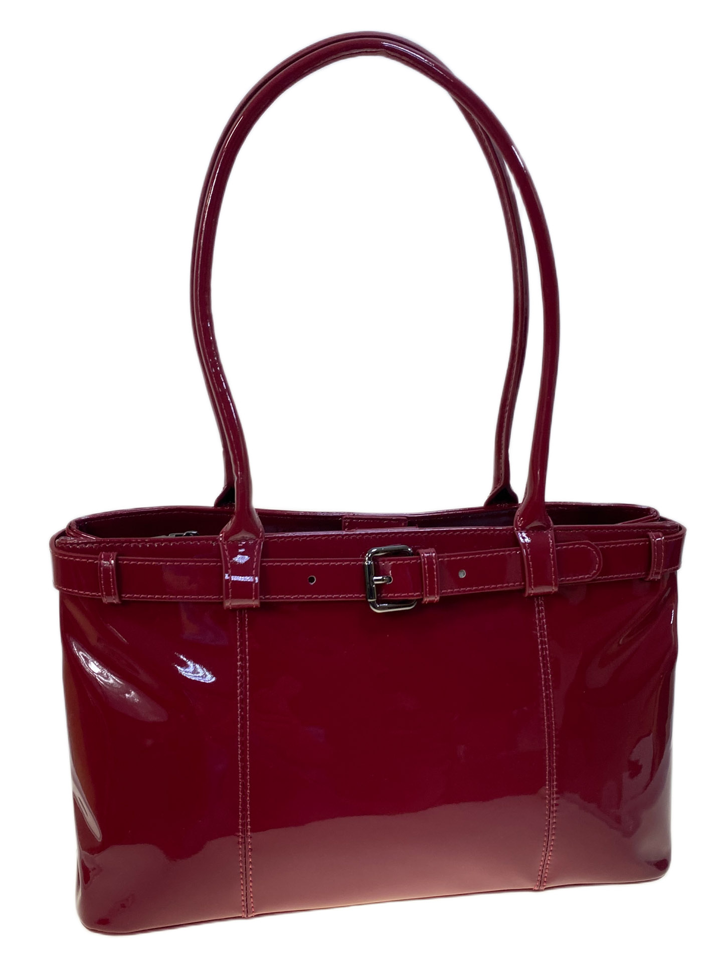 На фото 1 - Женская сумка из натуральной кожи, цвет красный