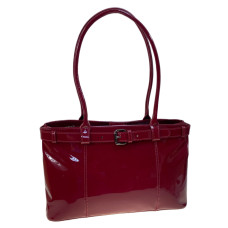 На фото 1 - Женская сумка из натуральной кожи, цвет красный