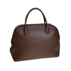 На фото 1 - Женская сумка из натуральной кожи, цвет  шоколад