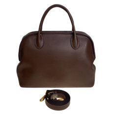 На фото 2 - Женская сумка из натуральной кожи, цвет  шоколад