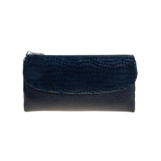 На фото 1 - Женский кошелёк  из натуральной кожи, цвет черный