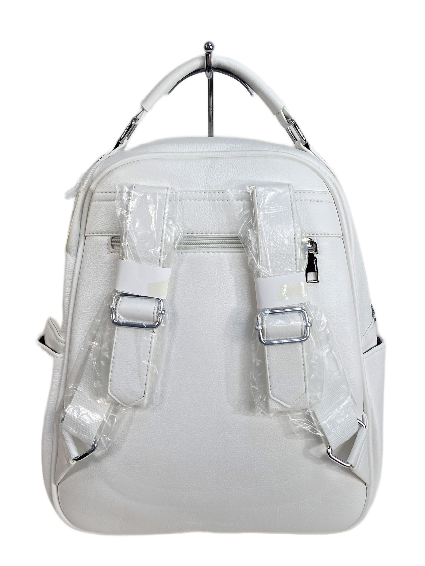 На фото 2 - Женский рюкзак из искусственной кожи, цвет белый