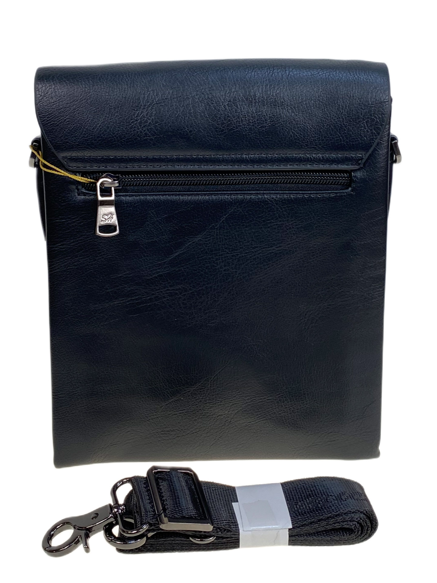 На фото 2 - Сумка мужская из натуральной кожи, цвет черный На фото 2 - Сумка мужская из натуральной кожи, цвет черный