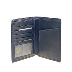 На фото 2 - Мужское  портмоне из натуральной кожи, цвет черный