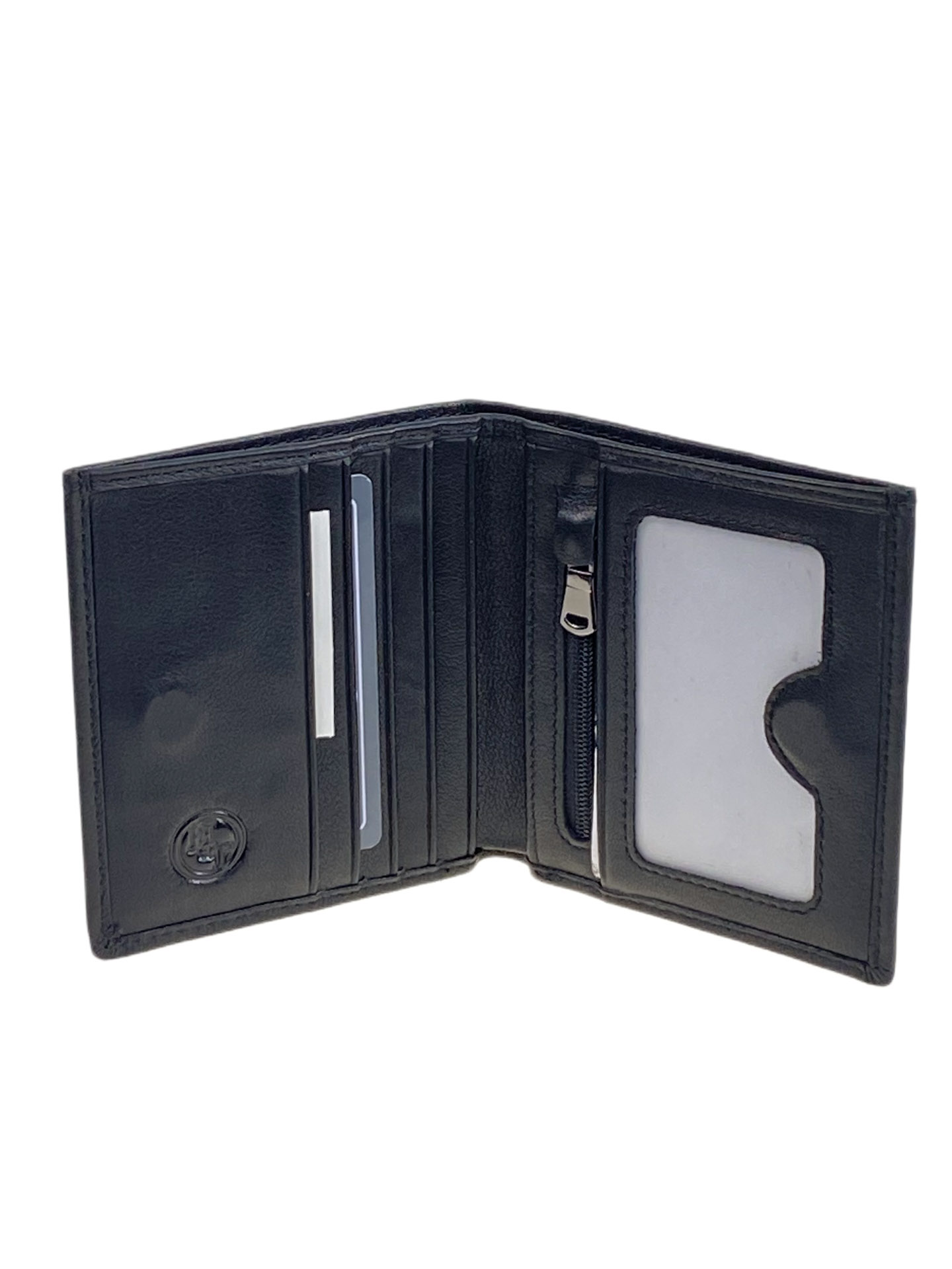 На фото 2 - Мужское  портмоне из натуральной кожи, цвет черный