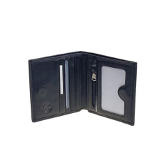 На фото 2 - Мужское  портмоне из натуральной кожи, цвет черный