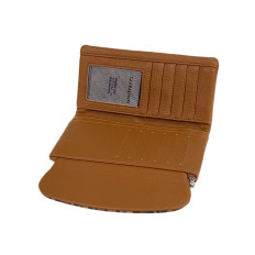 На фото 2 -  Женское портмоне из искусственной кожи, цвет коричневый