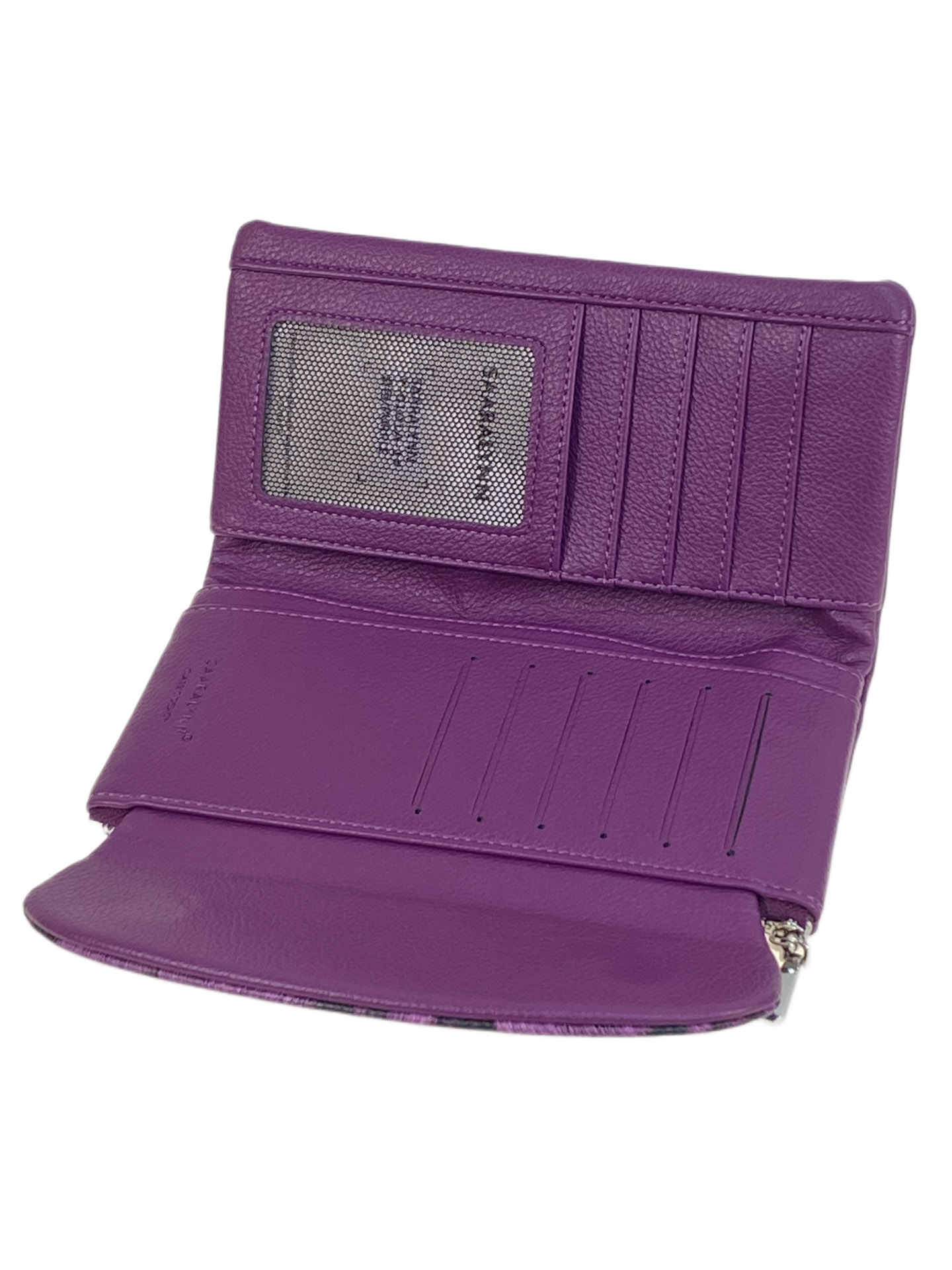На фото 2 -  Женское портмоне из искусственной кожи, цвет фиолетовый