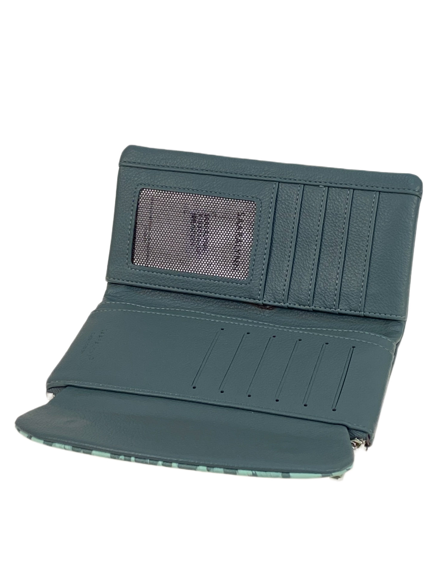 На фото 2 -  Женское портмоне из искусственной кожи, цвет зеленый