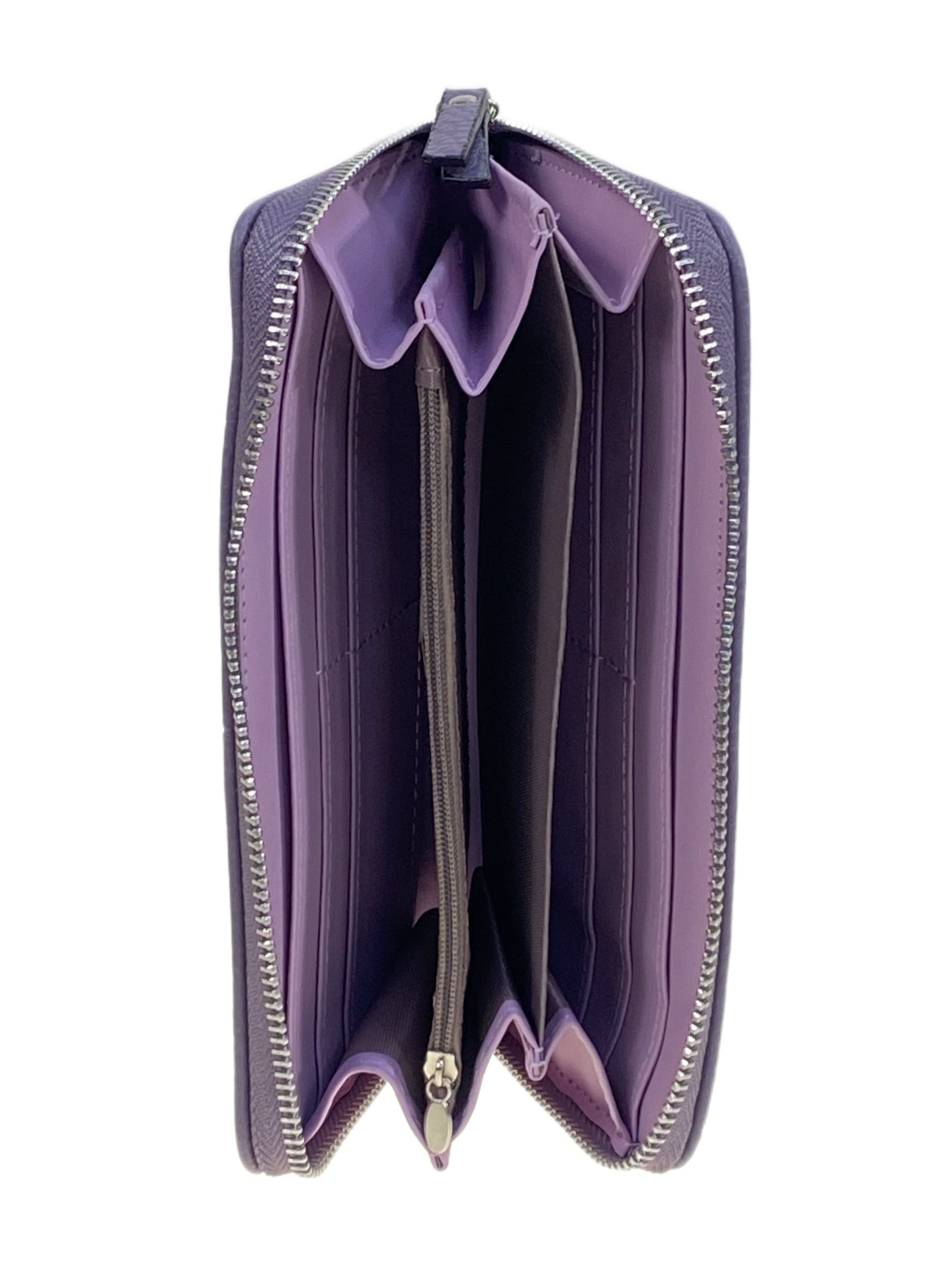 На фото 2 -  Женское портмоне из искусственной кожи, цвет сиреневый